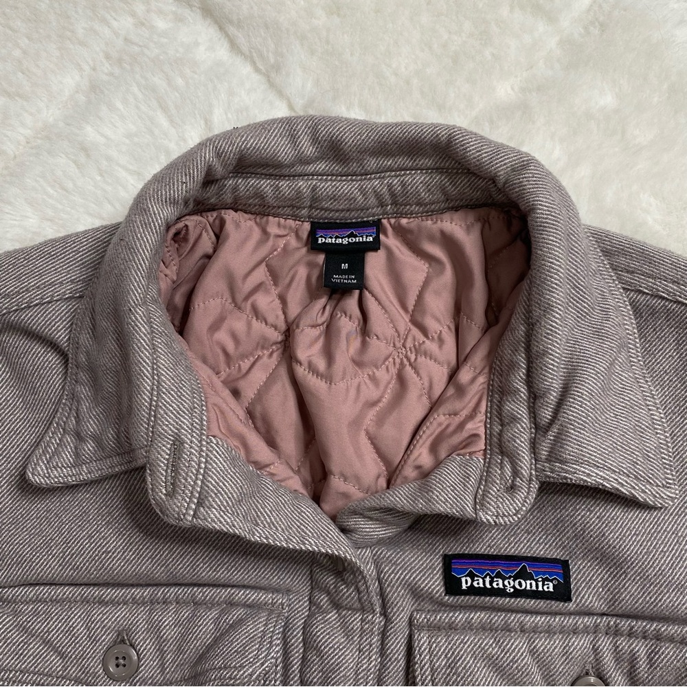 Patagonia Womens Size M Insulated Fjord Flannel Shirt Jacket Gray Quilt Lined - Picture 12 of 14